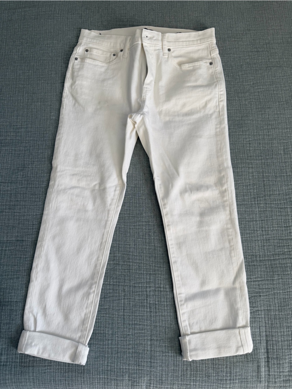 J. Crew White Straight-Leg Jeans
